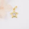 Pingente de Estrela de Cinco Pontas em Cobre Fresco e Doce Micro-Pavimentado com Zircônia para Mulheres, Brincos, Pulseiras, Colares, Acessórios para Joias DIY