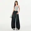Calças Compridas e Jeans Cimitarra Soltos Retrô Americanos Estendidos para Mulheres, Verão High Street Calças de Perna Larga Tendência