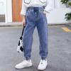 Jeans para Niña 2024 Nuevo Venta al por Mayor de Fábrica Pantalones Bordados Grandes para Niño Pantalones de Pie para Niña Pequeña