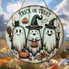 Amazon Mais Vendido Halloween Caveira Fantasma Teia de Aranha Placa de Porta de Madeira Pingente de Decoração de Casa de Madeira