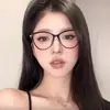 Óculos Retro Olho de Gato para Mulheres com Miopia Podem Ser Equipados com Lentes de Prescrição Anti-Luz Azul Pequenos Armação Preta Lisa de Alto Nível que Valorizam o Rosto Armações de Olho