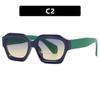 Gafas de sol poligonales retro a juego con el color, modernas gafas de sol de playa personalizadas europeas y americanas, modernas gafas de sol con protección solar para fotos de calle.