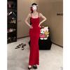 Vestido de Verão com Recortes nas Costas e Decote U em Forma de Borboleta, Estilo Sexy de Luxo Leve e de Alta Qualidade, Vestido Longo Bodycon Cauda de Peixe Feminino