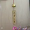 Sino de Vento de Bambu Pingente Sino Presente Ornamento Decoração para Pendurar no Carro Decoração Festiva Etiqueta de Bambu com Mensagem de Bênção Gravada