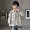 Camisa de cuadros para niño, estilo primavera y otoño, nuevo modelo 2026, camisa de manga larga para niños pequeños y medianos, chaqueta de primavera para niño, moderna
