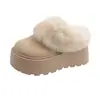 Botas de Nieve de Cuero Genuino con Suelas Gruesas y Piel para Mujer 2026 Invierno Nuevo Estilo para Personas Bajas Aumento de Altura Más Terciopelo Zapatos de Algodón Birkenstock