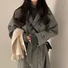 Enviado. Abrigo largo de lana estilo INS coreano para mujer, nueva colección de invierno 2026, gabardina holgada y casual