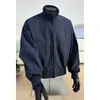 Nueva chaqueta suelta con cremallera para hombre, cuello alto, chaqueta casual de otoño de alta gama, abrigo para hombre