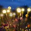 Luz solar para césped, luz de luciérnaga alimentada por viento, luz LED para suelo de jardín exterior, luz impermeable para acampar al aire libre