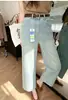 Amigável para Figuras Petites! Jeans Slim e Estiloso, Com Elasticidade em Quatro Direções, Macio, Cintura Alta, Cropped Reto Estreito Perna Larga para Mulheres, Verão