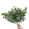Yebaiying Flor Artificial Hoja de Dinero de 7 Puntas Planta Verde Venta al por Mayor Decoración de Boda Artesanía Estilo INS Flor Simulada