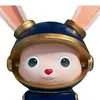 Boneco Coelho Espacial Guerreiro Estilo Desenho Animado Fibra de Vidro Escultura Figura Desenho Animado Decoração de Casa Tendência