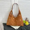 Bolsa de Ombro Única de Grande Capacidade Bolsa Tote Estrela Retrô Alta Aparência Estilosa Camurça Casual Trabalho Deslocamento Bolsa de Mão