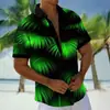 Camisa ligera y transpirable de manga corta, camisa casual para hombre de corte holgado con estampado digital, caída sedosa, camisa de manga corta para hombre sin arrugas