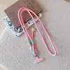 Bandolera larga tejida de estilo Ins, moderna y elegante, adecuada para fundas de teléfono, versátil y portátil, se puede llevar al hombro o colgar del cuello, anti-pérdida y anti-caída
