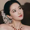 Mismo Estilo de Liu Yifei Tocado de Gypsophila Pasador Tocado de Flor Artificial Pasador Vestido de Princesa Castillo Pintura al Óleo Tocado