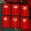 2027 Año del Cordero Sobre Rojo Creativo Brillo Mate Dibujo Animado Zodiaco Cien Yuan Mil Yuanes Sobre de Dinero de la Suerte para Año Nuevo