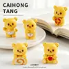Série Loja de Sobremesas de Resina Urso Manteiga Desenho Animado Acessórios DIY Enfeites de Mesa Pequenos Pingentes Adereços para Vídeos Curtos