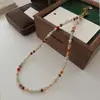 Hanluo~Colar Colorido de Coração em Acrílico, Doce e Elegante da Moda, Design de Corrente para Clavícula, Colar de Nicho Atacado