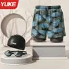 Bañador para Hombre, Estilo Nuevo, Shorts de Baño de Doble Capa Anti-Vergüenza, Pantalones de Playa y Aguas Termales para Hombre, Venta al por Mayor de Ropa de Natación