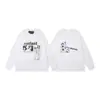 Melancolía Rico Segunda Generación Erd Boceto Graffiti Transfronterizo Nueva Moda Urbana Marca Casual Holgada Camiseta de Manga Larga con Estampado para Otoño