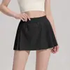Falda Deportiva de Marca para Correr, Falda de Tenis, Falda de Longitud Media, Falda Deportiva Plegada de Secado Rápido, Falda para Correr y Yoga, Anti-Exposición, Sensación de Alta Gama