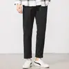 Calças Casuais Elegantes de Primavera e Outono Masculinas Retas Estilo Coreano Modernas Versáteis Cáqui Elásticas Calças de Trabalho Masculinas