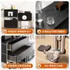 Combinação de Estante de Armazenamento Estilo Medieval Bauhaus Gabinete Lateral para Uso Doméstico na Sala de Estar ao Lado do Sofá, Gabinete de Armazenamento de Exposição Aberta Multicamadas