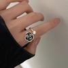 Anillo Abierto de Camelia de Zirconia de Lujo Ligero para Mujer Nicho Simple Dedo Índice Temperamento Diamante Anillo de Celebridad de Internet al Por Mayor