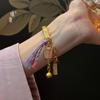 Pulsera antigua hecha a mano de Jin Yan Zixia Fairy Jiyan para mujer, sólida, con apertura ajustable, estilo retro, regalo de moda nacional.