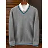 Nuevo Suéter de Lana con Cuello de Punto Grueso para Hombre de Otoño e Invierno Camisa Base Cálida Casual para Hombre