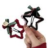 ¡Preferido de Navidad! ¡Pasador de estrella roja! Flequillo con sentido atmosférico clip Accesorios para el cabello de Año Nuevo Cortapelos Pinzas para el cabello roto