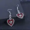 Joias Europeias e Americanas Diablo Gótico Punk Rosa Selvagem Coração Olho de Sangue Gota de Óleo Morcego Brincos