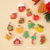 Acessórios de resina de Natal com glitter, Papai Noel, Árvore de Natal, Materiais para artesanato DIY, Adesivos de Natal transfronteiriços