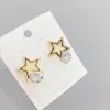 Pendientes coreanos de plata S925 con diseño de estrella de cinco puntas y circonita, elegantes, simples, con personalidad, exquisitos, combinan con todo, para chicas