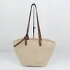 Bolso de paja minimalista de un solo hombro estilo coreano, nuevo bolso de mano versátil de gran capacidad, bolso cesta tejido para la costa y la playa, bolso de mujer