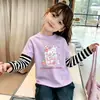 Nueva Camiseta Patchwork 2026 para Niños Pequeños, Camiseta de Manga Larga de Algodón Puro para Niñas de Primavera y Otoño