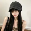 Chapéu Korean Style Curto Franzido Outono/Inverno 2026 para Mulheres Circunferência da Cabeça Grande Faz o Rosto Parecer Menor Chapéu de Cobrir a Cabeça Fashion Versátil Chapéu de Frio