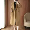 Nuevo Estilo Otoño/Invierno 2026 Abrigo con Cordones 100% Lana para Mujer, Abrigo Largo de Doble Cara de Lana por Encima de la Rodilla, Moderno