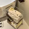 Carrito de Bocadillos Estilo Vintage con Estante de Almacenamiento, Organizador Móvil de Varias Capas para Libros y Juguetes junto al Sofá en la Sala de Estar, Cesto de Ropa Sucia