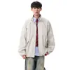 Chaqueta 2026 Primavera y Otoño Nuevo Estilo Casual Cuello Alto Estilo Ligeramente Maduro Chaqueta Top Gama Alta Holgada Estilo Americano Ropa para Hombre