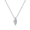 Collar de Cadena para Clavícula Sencillo y Elegante para Mujer de Plata de Ley S925 con Moissanita en Forma de Marquesa, Joyería Transfronteriza Europea y Americana