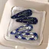Estilo Coreano Novo Azul Recorte Gota d'Água Tecido Grampo de Cabelo Doce e Simples Franja BB Clip Versátil Lateral Clipe Acessório de Cabelo