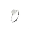 Anillo Plata Ritmo S925 Plata de Ley Ágata Roja del Sur Junta de Bambú para Mujer, Cabujón Pequeño, Anillo Ajustable Vintage Desgastado Estilo Chino Nuevo