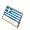 Ventas Directas de Fábrica Insignia Broche de Pegamento de Cristal Bandera Griega Insignia de Bandera Mundial Hecha a Medida