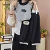 Conjunto de Ropa de Verano Nuevo Estilo Coreano con Encaje Floral para Niñas, Atuendo de Moda Tendencia con Pantalones Cortos