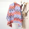 Lenço ondulado de alta qualidade para meninas, estilo coreano de inverno, outono e inverno, novo xale grande 2024