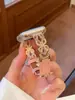 Funda de Cuero con Textura de Diamante de Ensueño de Doble Anillo Adecuada para Apple Watch iWatch 12ª Generación 11/10