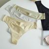 Tanga Sem Costura de Seda Gelada Primavera/Verão 2024 Roupa Íntima Feminina Secagem Rápida Forro 100% Algodão Respirável Forro 100% Algodão