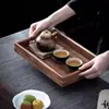 Bandeja de Madera de Nogal de Alta Calidad con Asa, Bandeja Rectangular de Madera para Té, Bandeja de Madera Maciza Estilo Japonés para Hogar, Café y Vajilla